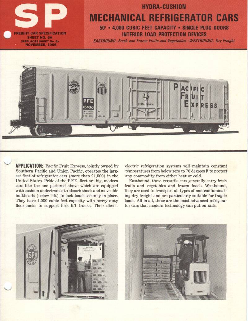 Southern Pacific Freight Car Specification Sheet 6A