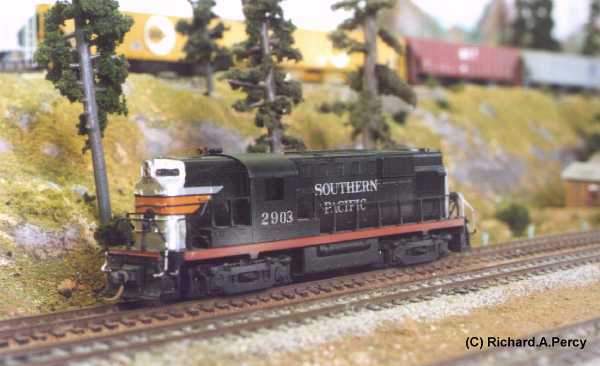 old Atlas HO Scale model of an RS11 owned and custom painted in Black Widow by Garry Combe