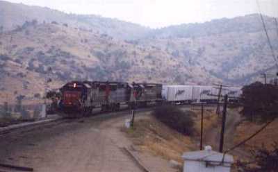 Westbound Swift RoadRailer train, having just exited Tunnel 10.
